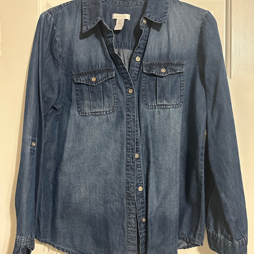 Chico's Blue Button Down Shirt
